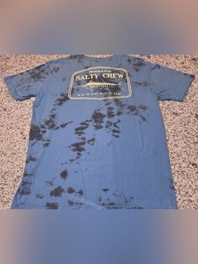 Salty Crew Tie Dye Shirt, Large, Blue (Navy light blue)